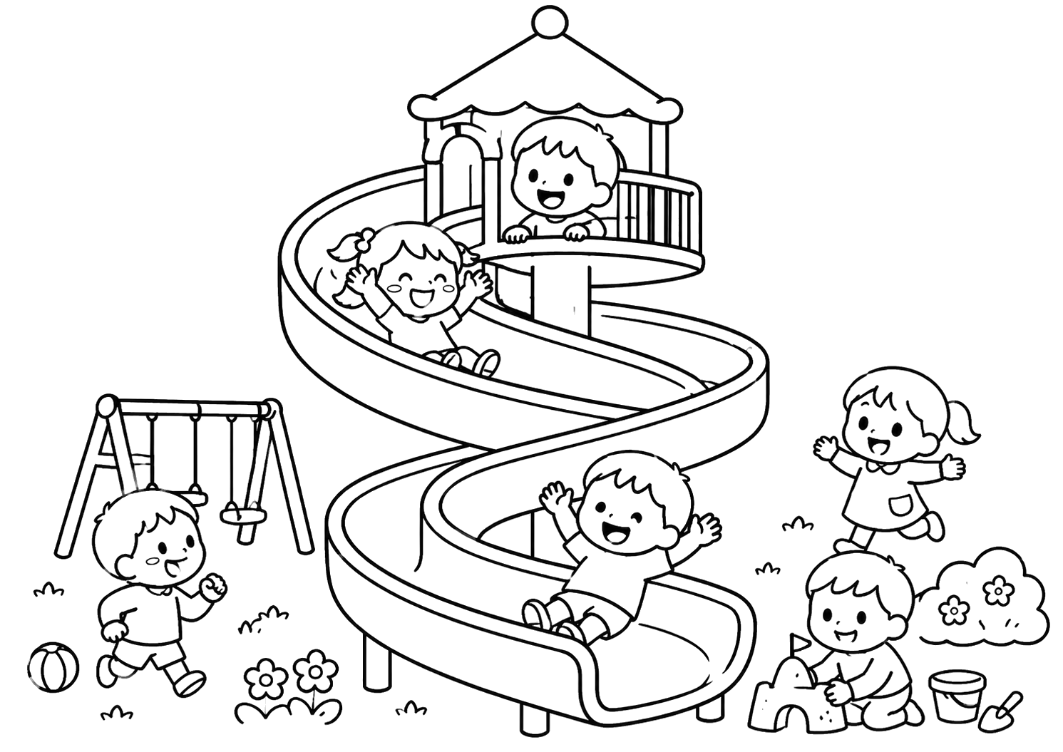 らせんすべり台のこうえん