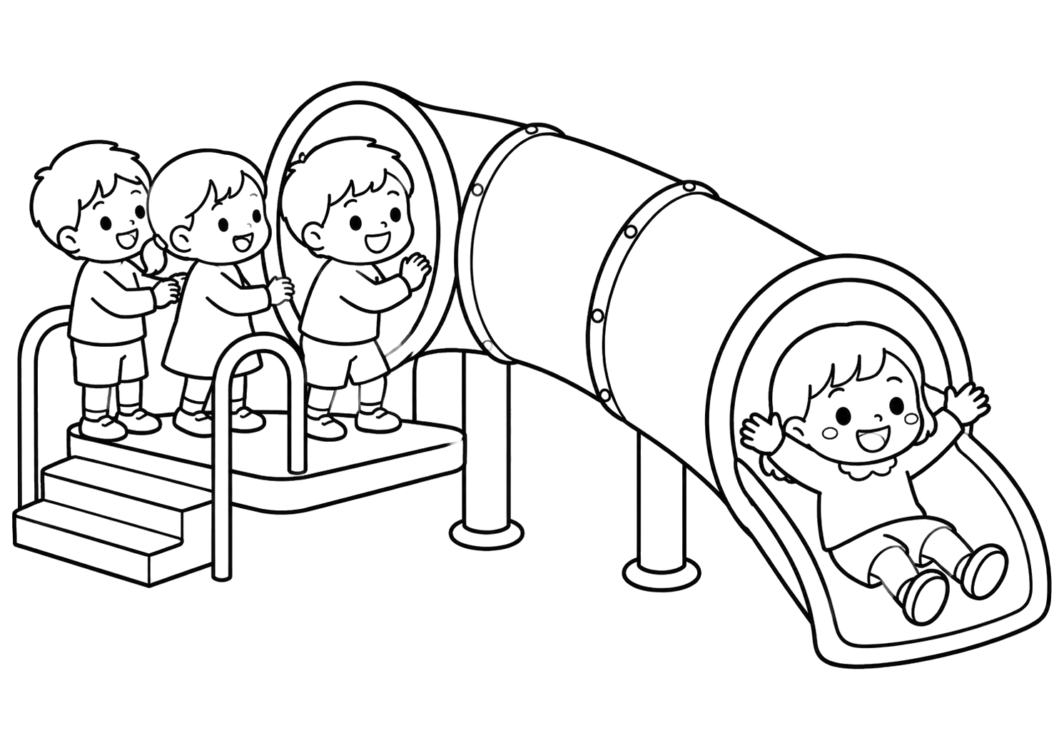 たのしいトンネルすべり台