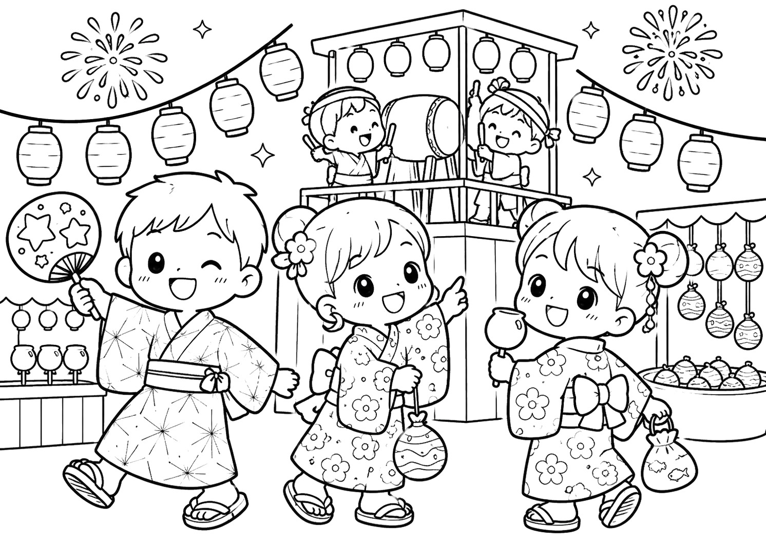 ゆかたでおまつり